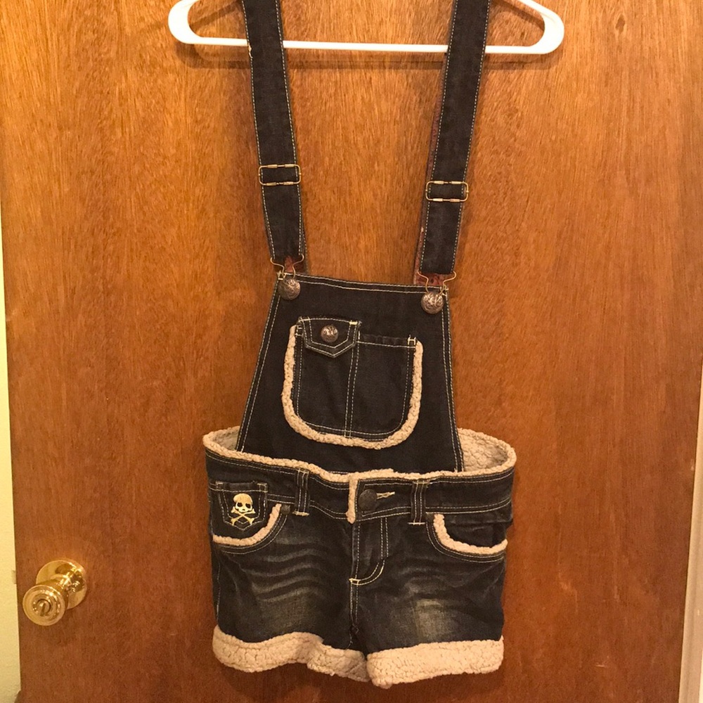Denim shorts overalls